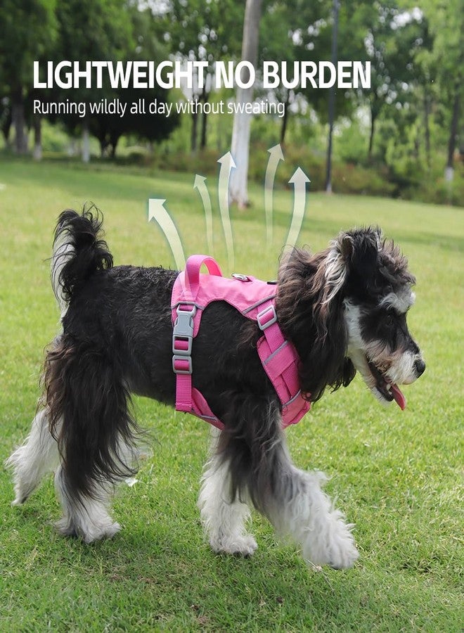 مايل هاي لايف سرج كلاب Mile High Life بدون شد مع شريط عاكس، سرج خفيف الوزن قابل للتعديل وسهل الارتداء للكلاب الصغيرة والمتوسطة والكبيرة للمشي والجري والتدريب (وردي فاقع، مقاس M، محيط الصدر 18-25 بوصة) - Image 3